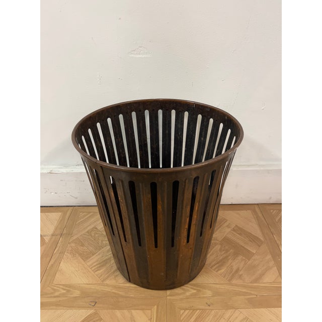 Antique Industrial Erie Art Metal Waste Basket Chairish