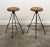 Black Vintage French Industrial Metal Frame Bar Stools, 1970s, Set of 2 For Sale - Image 8 of 13