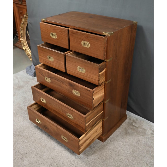 20th Century Teak Marine Chest of Drawers, India For Sale - Image 13 of 18
