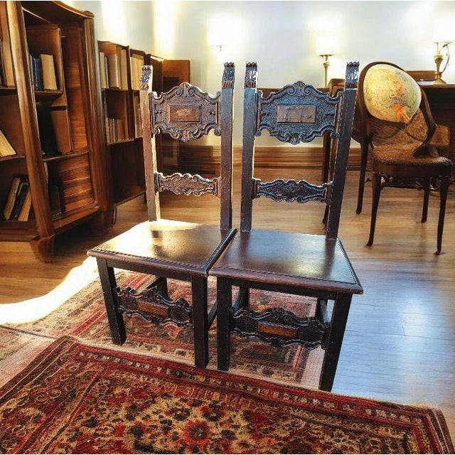 Italian 1940s Exquisite Italian Office Desk and Two Perfectly Matched Chairs For Sale - Image 3 of 7