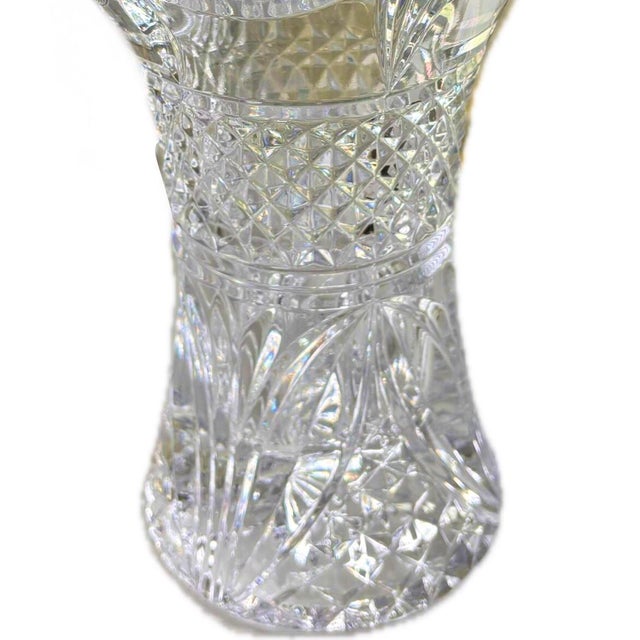 Glass Large Crystal Peony Vase Shannon Crystal Designs of Ireland, Godinger, 24% Lead Crystal For Sale - Image 7 of 9