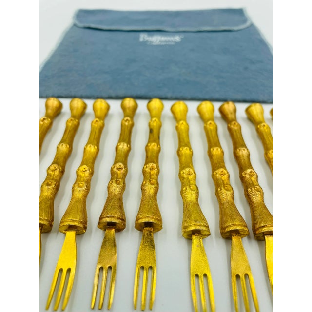 Set of Rare Cocktail Forks in Gold Tone From Buffums’ Dept. ~ This absolutely wonderful set of cocktail forks is what mid-...