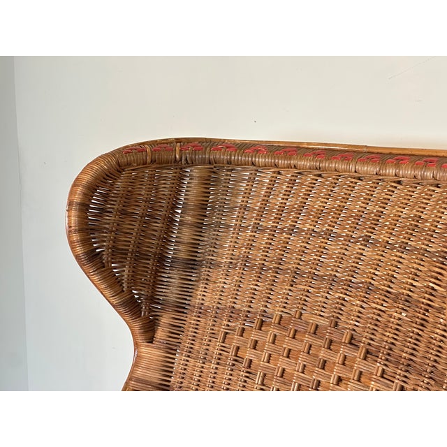 Wicker and Bamboo Armchair, 1970s For Sale - Image 18 of 18