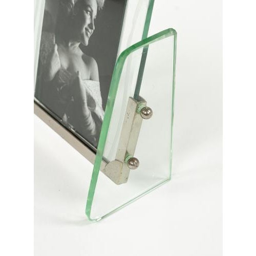 Mid-Century Picture Frame in Glass and Steel attributed to Fontana Arte, Italy, 1950s For Sale - Image 11 of 15