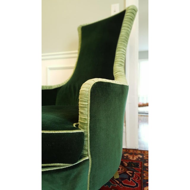 Emerald Green Velvet Club Chairs - A Pair | Chairish