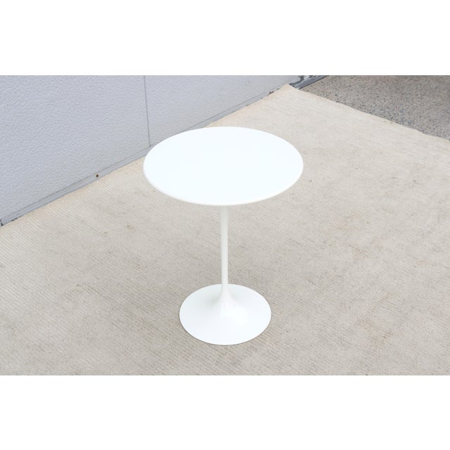 Mid-Century Modern Eero Saarinen for Knoll 16" Round White Tulip Side Table For Sale - Image 10 of 18