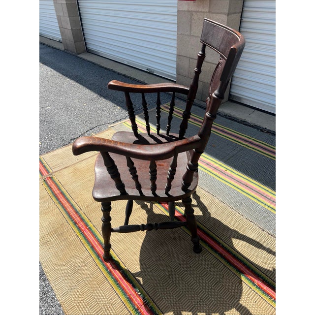 Antique American Oak Carved Armchair by Hubbard & Eldridge Co, Circa 1900’s For Sale - Image 11 of 12