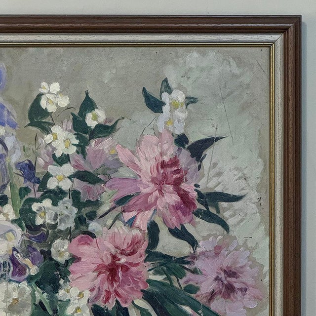 Framed Still Life Oil Painting on Canvas by G. Davoise For Sale - Image 9 of 13