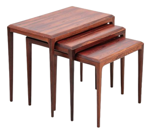 Mid-Century Scandinavian Modern Nesting Tables in Rosewood attributed to Johannes Andersen, 1960s, Set of 3