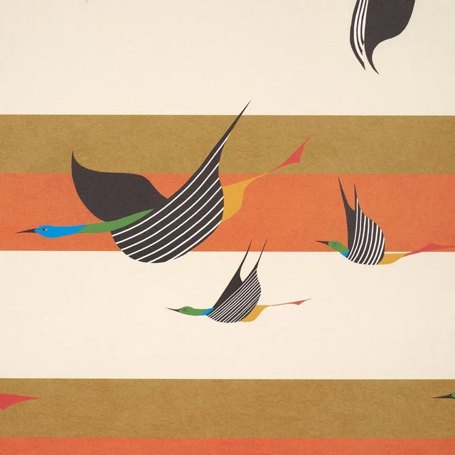 2020s SAMPLE - Schumacher x Peg Noriss Flying West Wallpaper In Orange For Sale - Image 5 of 6