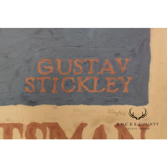 Double Matted Wood Framed Lithograph of Gustav Stickley Portrait For Sale - Image 10 of 18
