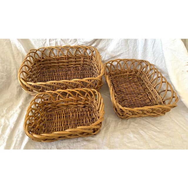 Farmhouse Vintage French Nesting Baskets For Sale - Image 3 of 9