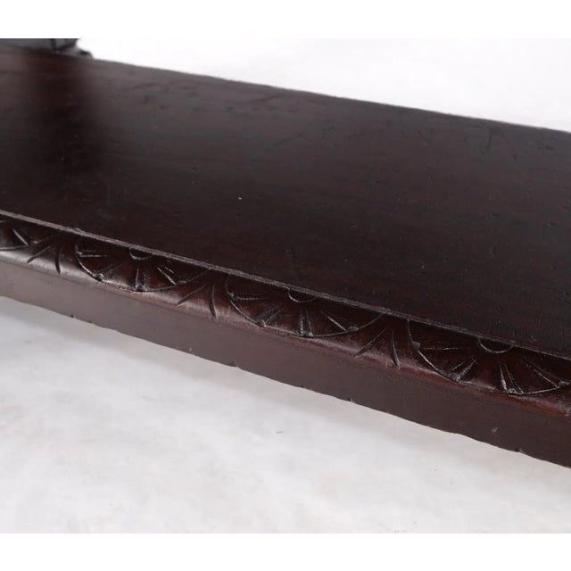 Jacobean Finely Carved Massive Solid Mahogany Partners Desk For Sale - Image 6 of 13