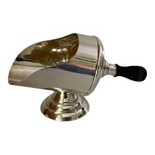 Antique Herbst & Wassall Sterling Silver Sugar Scuttle Wood Handle #71 Made in Usa 1910s-1920s For Sale