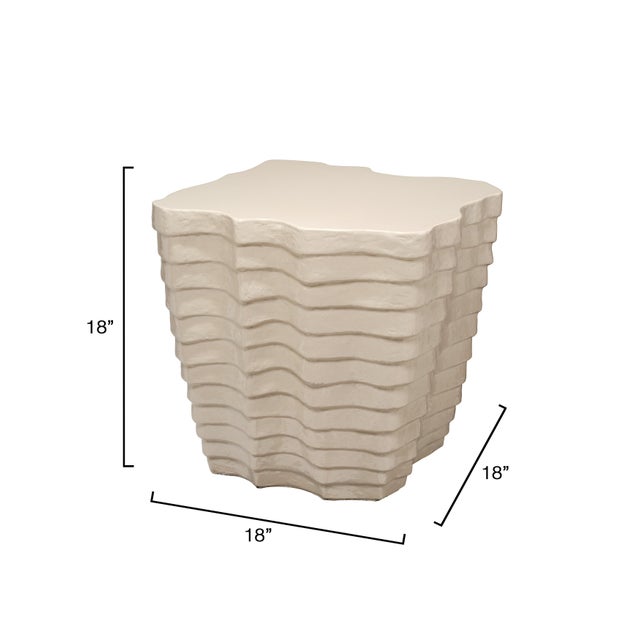 Contemporary Strata Side Table, Cream For Sale - Image 3 of 6