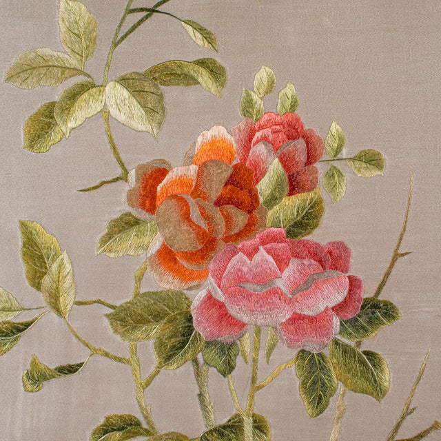 Green 1940's Vintage Framed Bird Scene For Sale - Image 8 of 9