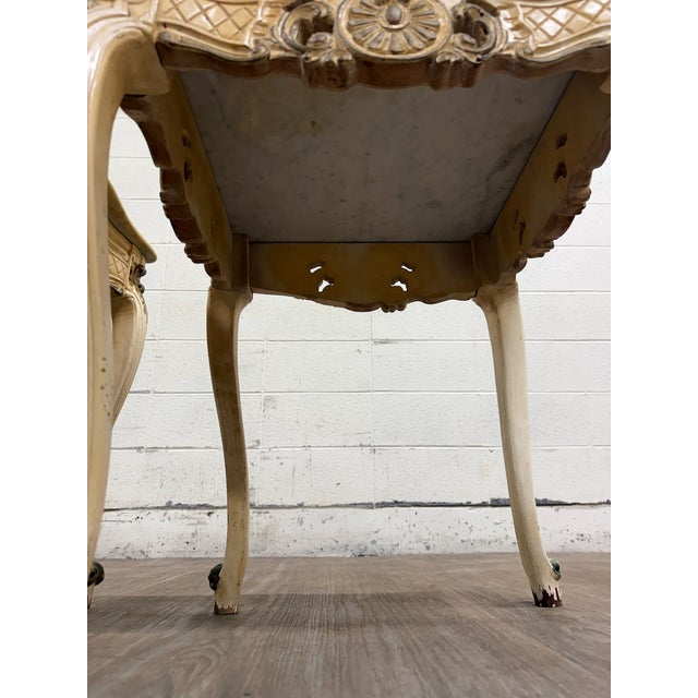 Vintage Italian Louis XV Style Marble Top End Tables - Pair For Sale - Image 15 of 16