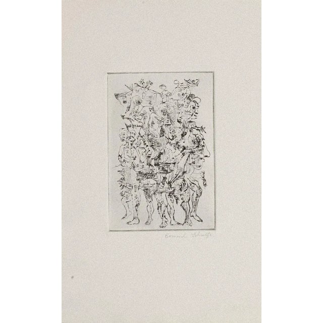 Carnival is a beautiful etching, realized in 1964 by the German painter and engraver Bernard Schultze (1915–2005) a...
