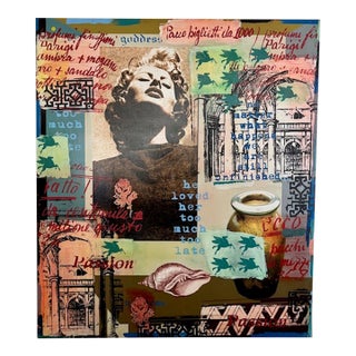 Huge Patrick McCarthy Collage Painting Featuring Sofia Lauren For Sale