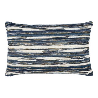 Scalamandre 22" x 14" Horizons Lumbar Pillow in Indigo For Sale