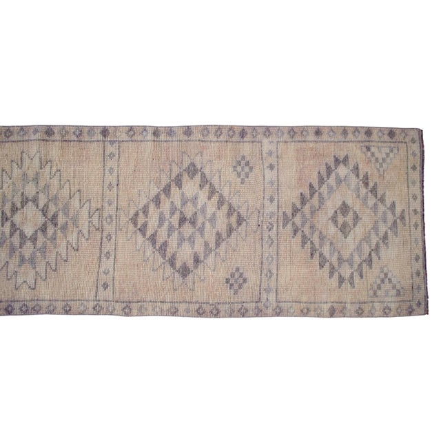 Hand-Made Turkish Runner Rug . Soft Colors Low PileTribal Herki - 2′9″ × 13′3″ For Sale - Image 9 of 16