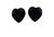 Mid-Century Modern Vintage Faux Black Onix Heart Shape Clip- On Earrings For Sale - Image 3 of 4