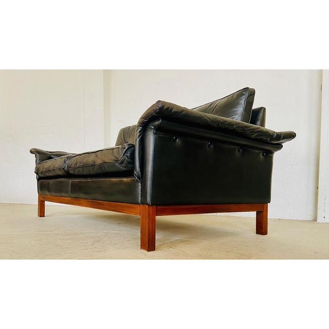 Vintage Scandinavian Black Buttoned Leather Sofa from Ikea, 1960s For Sale - Image 18 of 18
