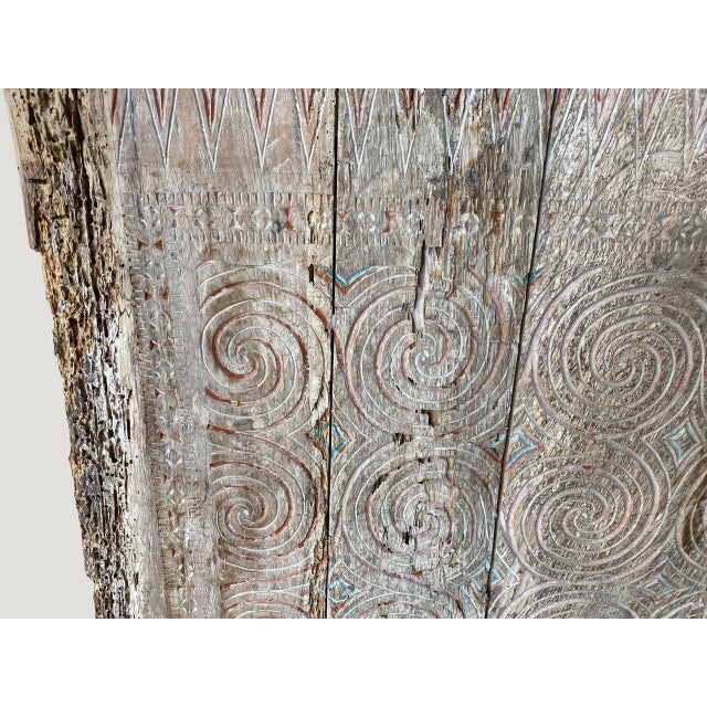 Wood Andrianna Shamaris Hand Carved Panel Symbolizing Peace and Happiness For Sale - Image 7 of 18