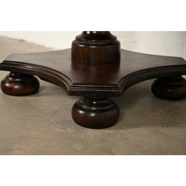 Ethan Allen Rustic European Solid Pine Pedestal Side Table or Cocktail Table, Circa 1970s For Sale - Image 10 of 13