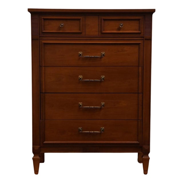 Dixie Furniture Solid Pecan Italian Neoclassical Tuscan Style 34″ Chest of Drawers 260-7 For Sale