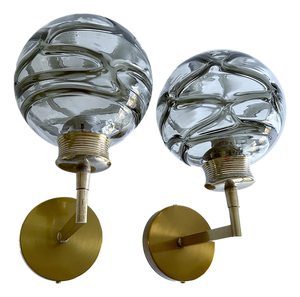 Vintage Glass Sconces from Doria Leuchten, 1970s, Set of 2