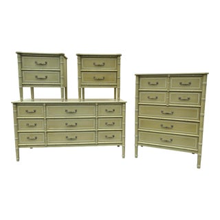 Henry Link Bali Hai Faux Bamboo Bedroom Set For Sale