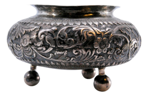 Silver Pot with Engraved Wreaths and Floral Motifs