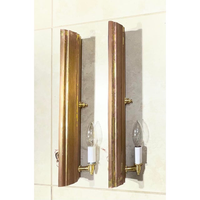 One of a Kind Pair of Joseph Malekan Repurposed Solid Bronze Sconces For Sale - Image 9 of 16