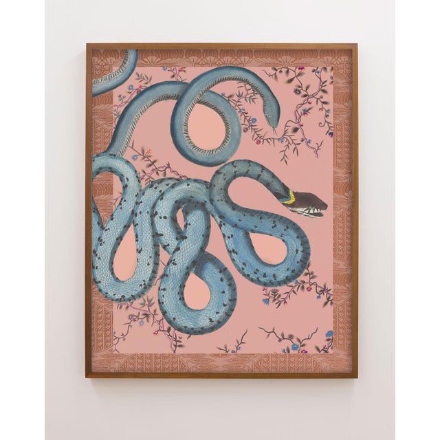 "Les Serpentes" Snakes, Flowers, and Textile Pattern Print - 24" X 30" For Sale - Image 4 of 5