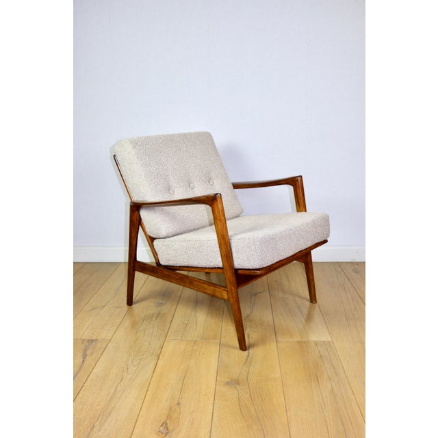 Polish Beige Boucle Stefan Armchair, 1970s For Sale - Image 11 of 12