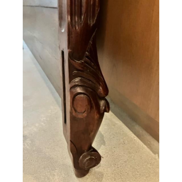 19th C. Rococo Revival French Walnut Queen Bed – Bookmatched Veneer For Sale - Image 11 of 14