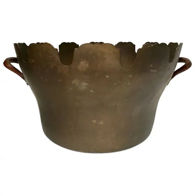 Antique 19th Century French Brass & Copper Round Planter For Sale - Image 10 of 10