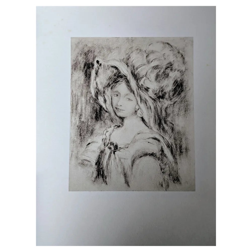 Pierre-Auguste Renoir, Young Girl with Hat, Lithograph | Chairish
