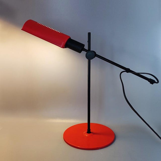 Red Table Lamp from Veneta Lumi, Italy, 1970s For Sale - Image 4 of 8