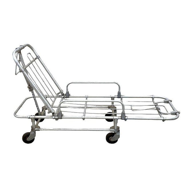 Postmodern 1940 #21 Posture Cot Ambulance Stretcher by Ferno-Washington Inc.or Chaise Lounge For Sale - Image 3 of 15