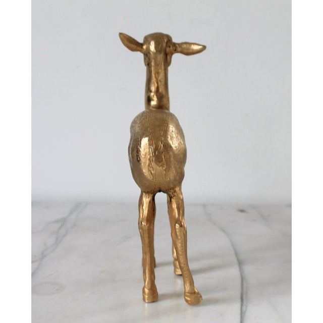 Metal Vintage Italian Brass Deer Figurine For Sale - Image 7 of 13