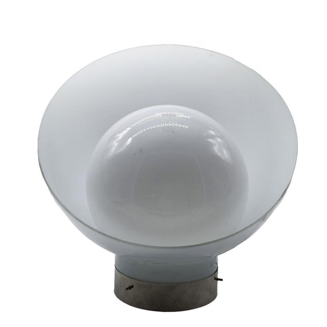 Space Age Opaline Glass and Metal Table Lamp, Italy, 1970s For Sale - Image 10 of 10
