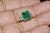 Gia Certified Natural 5.32cts vs E Diamond Green Emerald Platinum 18k Gold Three Stone Ring, Size 5.25 For Sale - Image 9 of 15