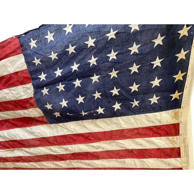 Early 20th Century Vintage Early 1900s 48-Star American Flag – Sewn Cotton – Pre-1959 – 56" X 33" For Sale - Image 5 of 9
