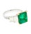4.26 Carat Vivid Green Colombian Muzo Mine Emerald & Emerald Cut Side Diamond Ring Size 6.5 For Sale - Image 4 of 9