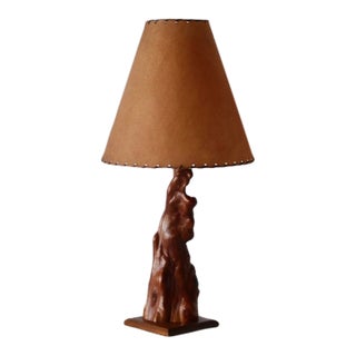 Mid-Century Modern Cypress Knee Burl Wood Table Lamp For Sale