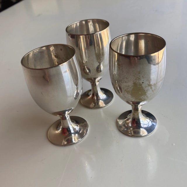 Vintage Leonard Silver Plated Cordials- Set of 3 For Sale In New York - Image 6 of 6