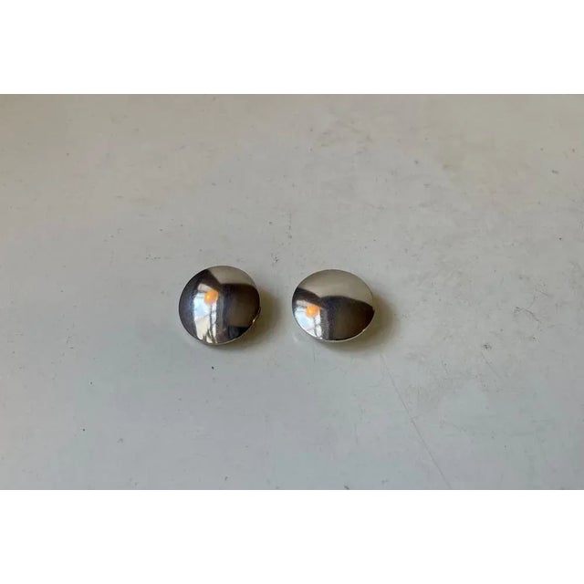 Modern Danish Sik Sterling Silver Earrings from Silversmithy Kolding, 1980s, Set of 2 For Sale - Image 4 of 6