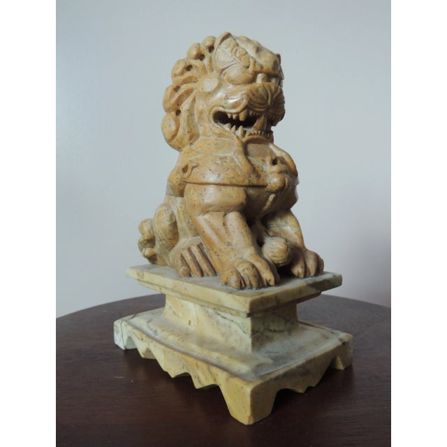 Mid 20th Century Natural Stone Asian Female Fu Dog For Sale In New York - Image 6 of 13